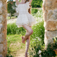 Graceful Spaghetti Straps Ivory Homecoming Dress Lace Appliques A-Line Party Dress C9071