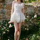 Graceful Spaghetti Straps Ivory Homecoming Dress Lace Appliques A-Line Party Dress C9071
