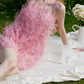 Adorable Beaded Spaghetti Straps Homecoming Dress Pink Feather A-Line Party Dress C9072