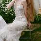Robe de bal de princesse bustier à volants en satin long, robe de soirée C8117