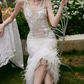Robe de bal de princesse bustier à volants en satin long, robe de soirée C8117