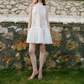 Attractive Halter Neck Beaded Homecoming Dress White Lace A-Line Party Dress C9075
