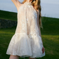 Attractive Halter Neck Beaded Homecoming Dress White Lace A-Line Party Dress C9075