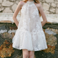 Attractive Halter Neck Beaded Homecoming Dress White Lace A-Line Party Dress C9075