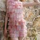 Cute Halter Neck Homecoming Dress Pink Ruffles A-Line Party Dress C9076