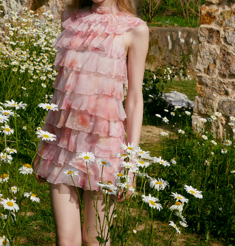 Cute Halter Neck Homecoming Dress Pink Ruffles A-Line Party Dress C9076