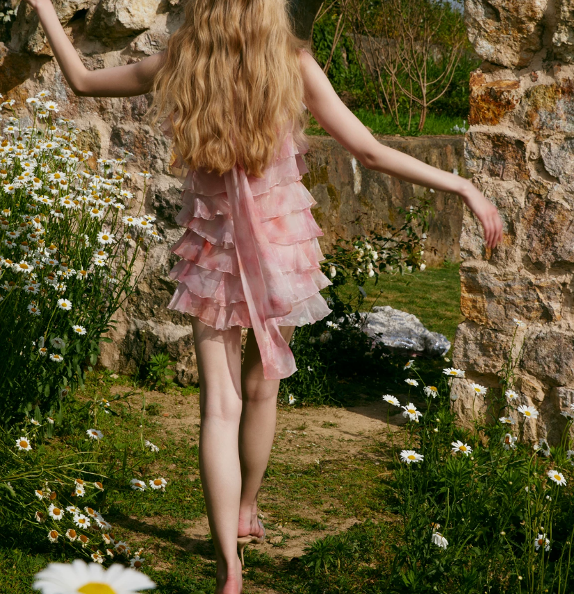 Cute Halter Neck Homecoming Dress Pink Ruffles A-Line Party Dress C9076
