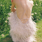 Romantic Spaghetti Straps Prom Dress Silver Sequins Feather Sheath Evening Dress C9077