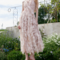 Sweet Halter Neck Pink Prom Dress Ruffles Lace Evening Dress C9079
