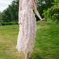 Sweet Halter Neck Pink Prom Dress Ruffles Lace Evening Dress C9079