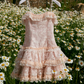 Charming Spaghetti Straps Homecoming Dress Pink Lace A-Line Party Dress C9081