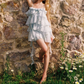 Mini robe de soirée en satin, sans bretelles, sans manches, ligne a, simple, C899