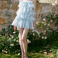 Mini robe de soirée en satin, sans bretelles, sans manches, ligne a, simple, C899