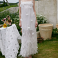 Robe de bal de princesse bustier à volants en satin long, robe de soirée C8117