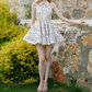 Mini robe de soirée en satin, sans bretelles, sans manches, ligne a, simple, C899