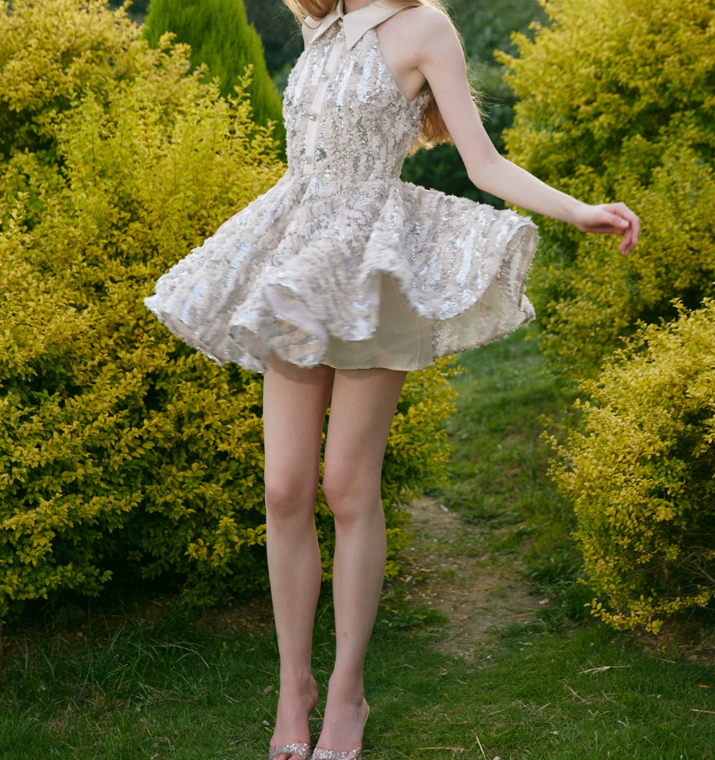Mini robe de soirée en satin, sans bretelles, sans manches, ligne a, simple, C899