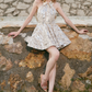 Mini robe de soirée en satin, sans bretelles, sans manches, ligne a, simple, C899