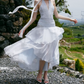 Romantic Backless Halter Neck Prom Dress Blue Sequins A-Line Evening Dress C9087