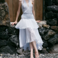 Romantic Backless Halter Neck Prom Dress Blue Sequins A-Line Evening Dress C9087
