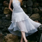 Romantic Backless Halter Neck Prom Dress Blue Sequins A-Line Evening Dress C9087