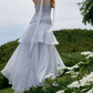 Romantic Backless Halter Neck Prom Dress Blue Sequins A-Line Evening Dress C9087