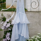 Romantic Backless Halter Neck Prom Dress Blue Sequins A-Line Evening Dress C9087
