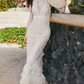 Robe de bal de princesse bustier à volants en satin long, robe de soirée C8117