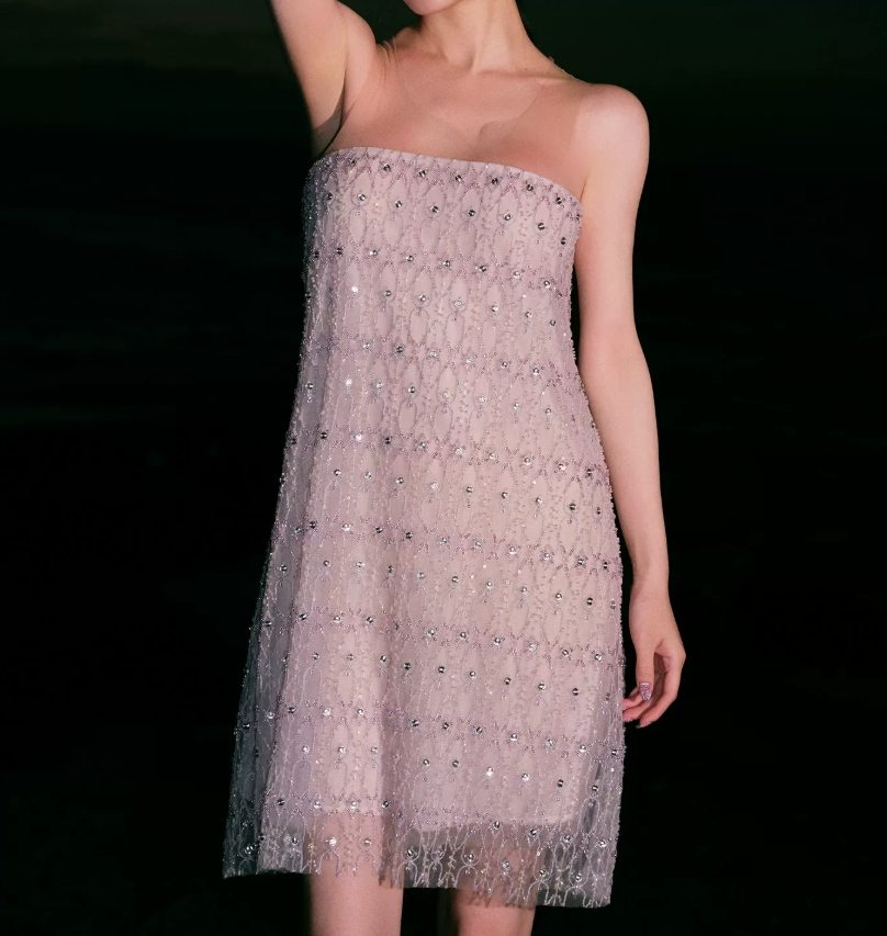Mini robe de soirée en satin, sans bretelles, sans manches, ligne a, simple, C899