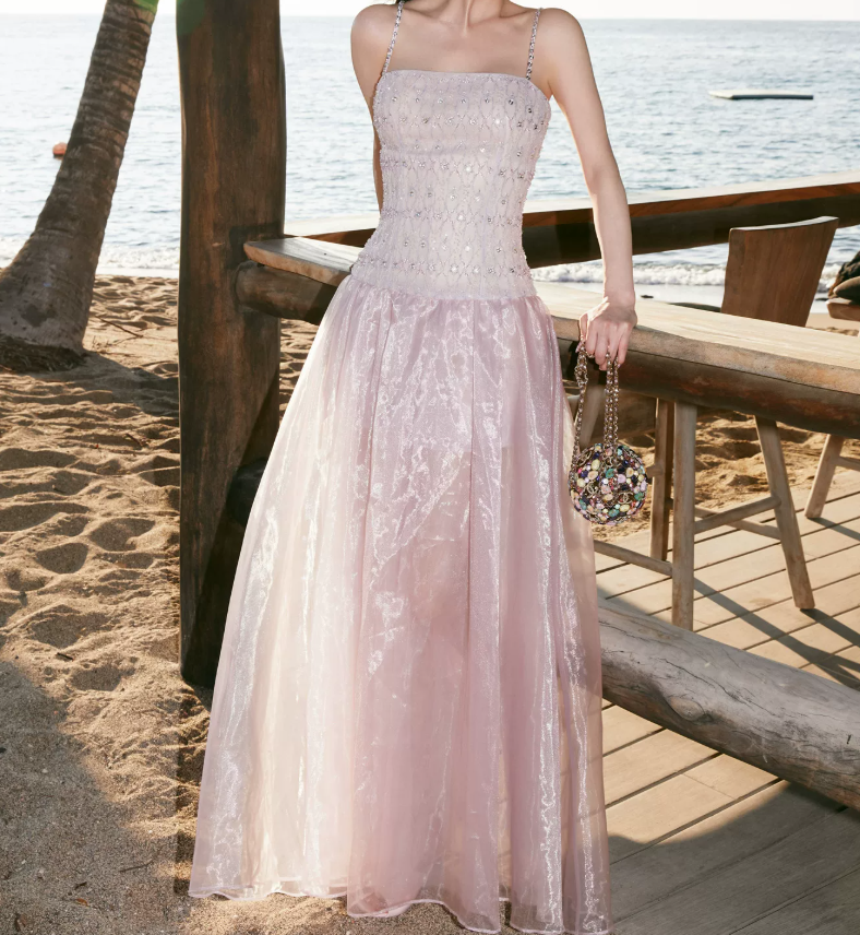 Robe de bal de princesse bustier à volants en satin long, robe de soirée C8117