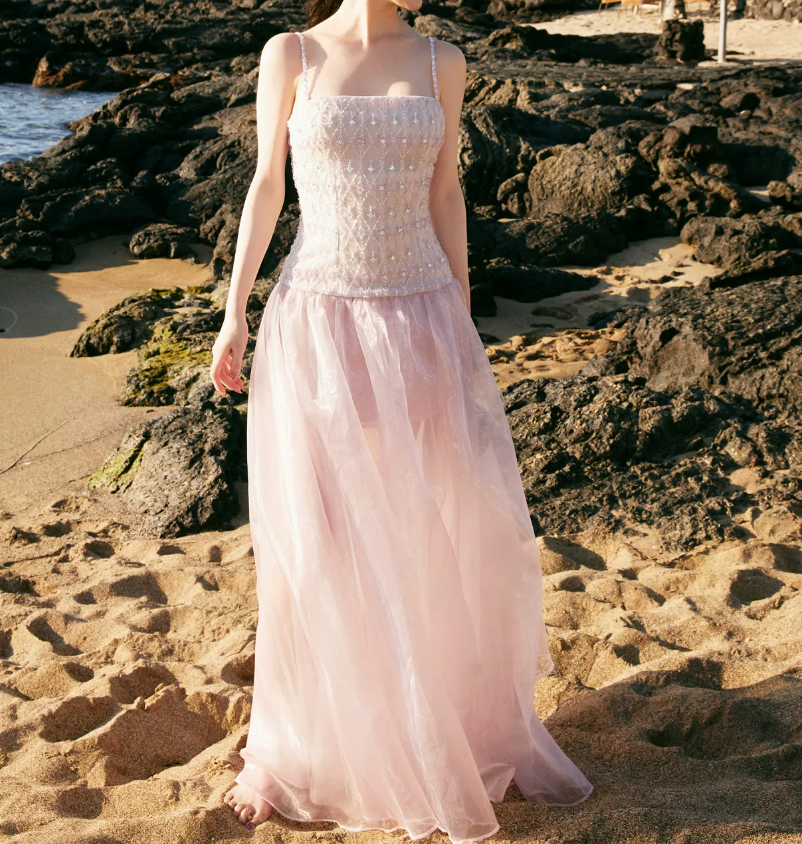 Robe de bal de princesse bustier à volants en satin long, robe de soirée C8117