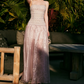 Robe de bal de princesse bustier à volants en satin long, robe de soirée C8117