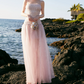 Robe de bal de princesse bustier à volants en satin long, robe de soirée C8117