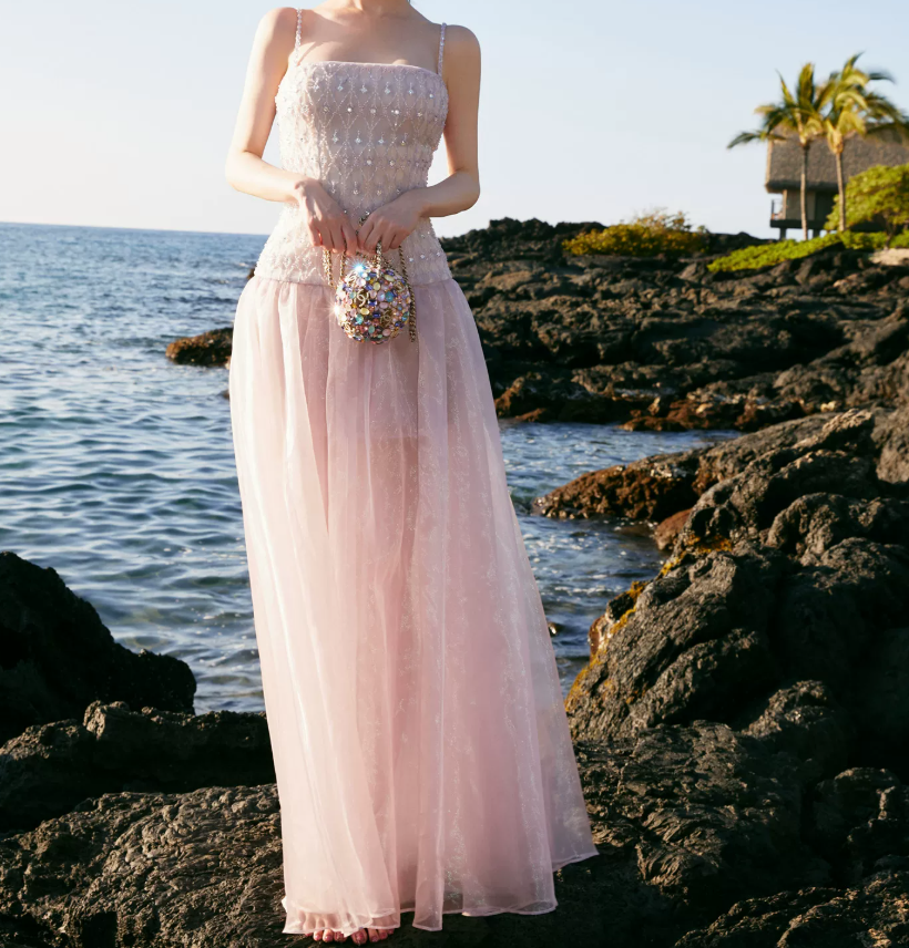 Robe de bal de princesse bustier à volants en satin long, robe de soirée C8117