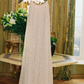 Glam Spaghetti Straps Floral Prom Dress Sequins A-Line Evening Dress C9098