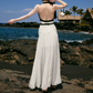 Enchanting Halter Neck Prom Dress Ivory Backless A-Line Evening Dress C9099