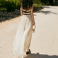 Enchanting Halter Neck Prom Dress Ivory Backless A-Line Evening Dress C9099