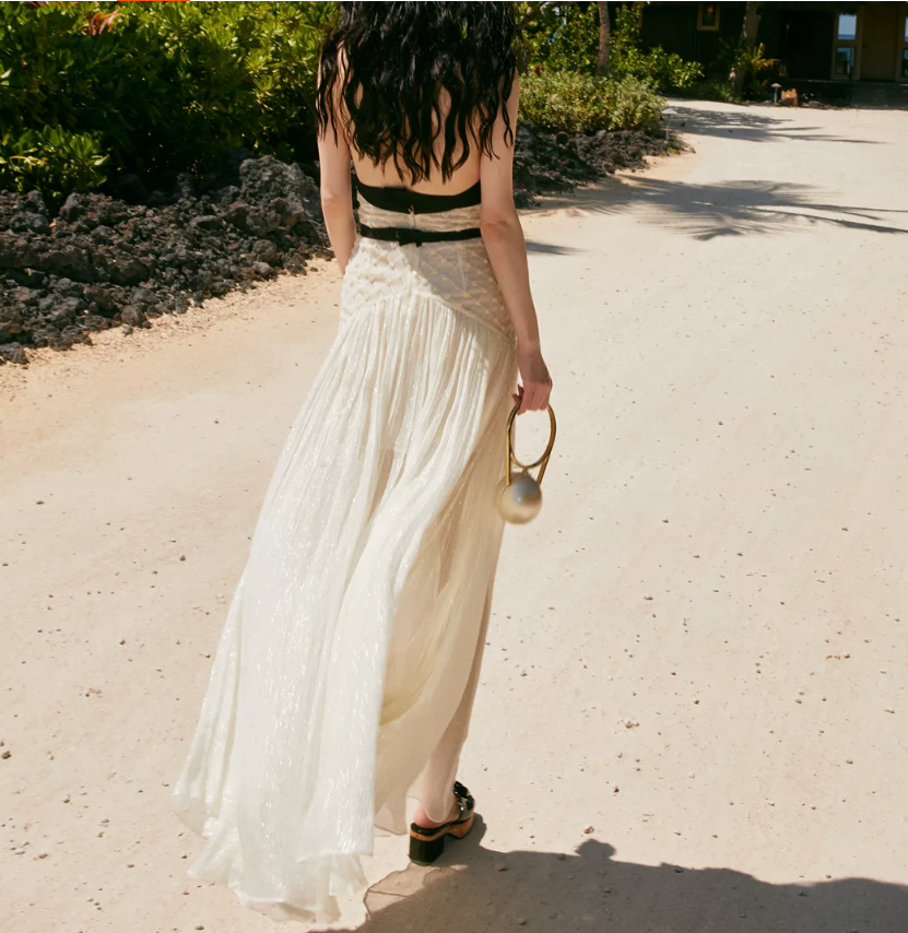 Enchanting Halter Neck Prom Dress Ivory Backless A-Line Evening Dress C9099