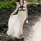 Enchanting Halter Neck Prom Dress Ivory Backless A-Line Evening Dress C9099