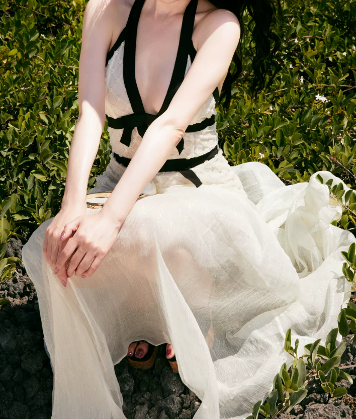 Enchanting Halter Neck Prom Dress Ivory Backless A-Line Evening Dress C9099