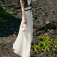 Enchanting Halter Neck Prom Dress Ivory Backless A-Line Evening Dress C9099