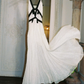 Enchanting Halter Neck Prom Dress Ivory Backless A-Line Evening Dress C9099