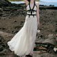Enchanting Halter Neck Prom Dress Ivory Backless A-Line Evening Dress C9099