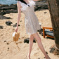 Glittering Spaghetti Straps Homecoming Dress Appliques Sequins Sheath Party Dress C9100