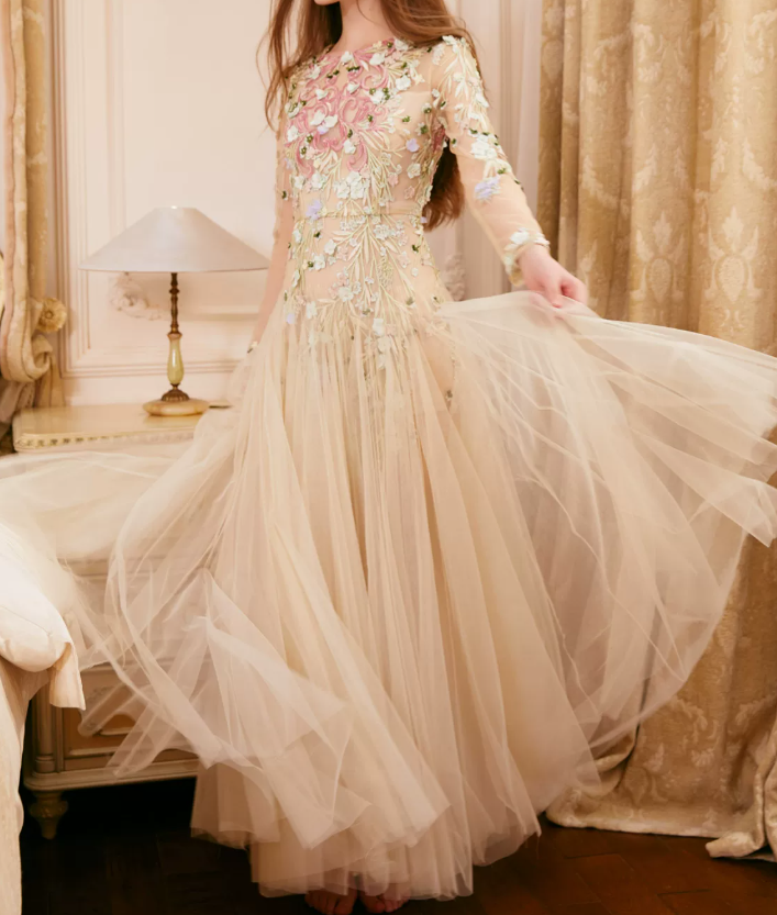 Robe de bal de princesse bustier à volants en satin long, robe de soirée C8117