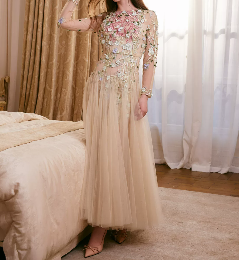 Robe de bal de princesse bustier à volants en satin long, robe de soirée C8117