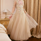 Robe de bal de princesse bustier à volants en satin long, robe de soirée C8117
