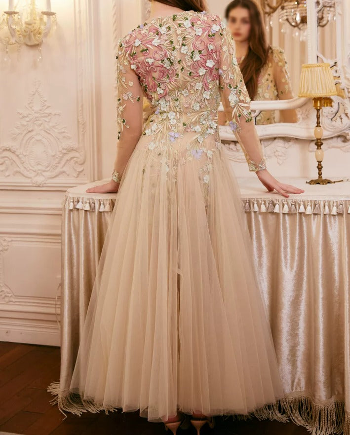 Robe de bal de princesse bustier à volants en satin long, robe de soirée C8117
