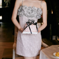 Glittering Spaghetti Straps Pink Homecoming Dress 3D Appliques Sequins Sheath Party Dress C9105