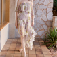 Unique Off-Shoulder Homecoming Dress Ruffles Floral A-Line Party Dress C9106
