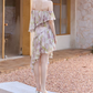 Unique Off-Shoulder Homecoming Dress Ruffles Floral A-Line Party Dress C9106